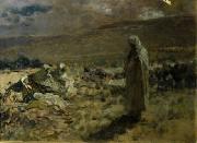 Domenico Morelli Cristo che veglia gli apostoli Spain oil painting artist